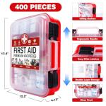 TLIEAO 400 Pieces All-Purpose First Aid Kit - Organized Dual-Layer Wall - Professional Medical Kit for Home, Car, Camping, Travel, Office, Outdoor, Business & Sports