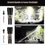 SKYFIRE LED Flashlights High Lumens with Ignition Lens,2000lm Super Bright Rechargeable Flashlight, Zoomable,Four Modes,Waterproof Tactical Flash Light for Camping Essentials,Outdoor and Home,Gift
