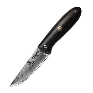 SODEN Damascus Camping Knife, VG-10 Core Full Tang Fixed Blade for Survival & Outdoor Hunting | Ergonomic Rosewood Handle | Premium Knife Tool
