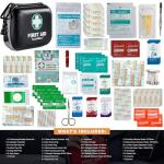 SuccorWare 150 Pieces Mini First Aid Kit - Small Medical Kit with Hard Shell - Emergency First Aid Kit for Car, Travel, Home, Outdoor, Office, Camping, Hiking (Black)
