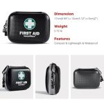 SuccorWare 150 Pieces Mini First Aid Kit - Small Medical Kit with Hard Shell - Emergency First Aid Kit for Car, Travel, Home, Outdoor, Office, Camping, Hiking (Black)