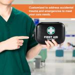 SuccorWare 150 Pieces Mini First Aid Kit - Small Medical Kit with Hard Shell - Emergency First Aid Kit for Car, Travel, Home, Outdoor, Office, Camping, Hiking (Black)