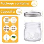 BIGIVACA 16 oz Wide Mouth Mason Jars, 12 Pack Overnight Oats Containers with Lids - Fruit Carved Design Glass Canning Jars for Food Storage, Preserving, Pickling, Meal Prep, DIY Crafts and Home Decor