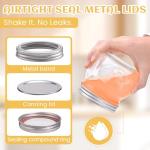 BIGIVACA 16 oz Wide Mouth Mason Jars, 12 Pack Overnight Oats Containers with Lids - Fruit Carved Design Glass Canning Jars for Food Storage, Preserving, Pickling, Meal Prep, DIY Crafts and Home Decor