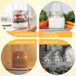 BIGIVACA 16 oz Wide Mouth Mason Jars, 12 Pack Overnight Oats Containers with Lids - Fruit Carved Design Glass Canning Jars for Food Storage, Preserving, Pickling, Meal Prep, DIY Crafts and Home Decor