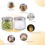 BIGIVACA 16 oz Wide Mouth Mason Jars, 12 Pack Overnight Oats Containers with Lids - Fruit Carved Design Glass Canning Jars for Food Storage, Preserving, Pickling, Meal Prep, DIY Crafts and Home Decor