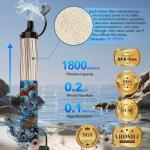 Lormandy Straw Water Filter, Personal Emergency Water Filtration System, Water Purifier, Outdoor Emergency Survival Gear and Equipment for Hiking Camping Accessories Travel Fishing Preparedness (5PCS)