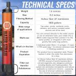 Lormandy Straw Water Filter, Personal Emergency Water Filtration System, Water Purifier, Outdoor Emergency Survival Gear and Equipment for Hiking Camping Accessories Travel Fishing Preparedness (5PCS)