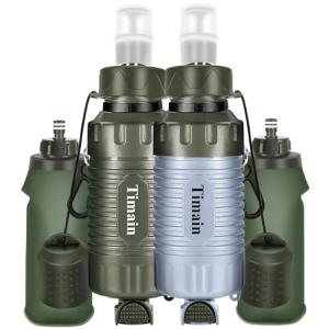 2 Pack Timain Portable Personal Water Filter Straw,Water Purifier Survival for Emergency Preparedness,Outdoor Activities,Travel,Camping, Hiking,Fishing,Hunting.