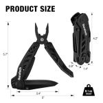 DURATECH 11-in-1 Multitool Knife, Gift for Men, Stainless Steel Multi Tool Pocket Knife with Large Blade, Pliers, Screwdrivers, Saw, EDC Multitool with Oxford Sheath for Outdoor, Camping, Survival