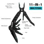 DURATECH 11-in-1 Multitool Knife, Gift for Men, Stainless Steel Multi Tool Pocket Knife with Large Blade, Pliers, Screwdrivers, Saw, EDC Multitool with Oxford Sheath for Outdoor, Camping, Survival