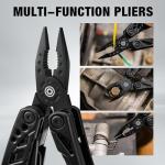 DURATECH 11-in-1 Multitool Knife, Gift for Men, Stainless Steel Multi Tool Pocket Knife with Large Blade, Pliers, Screwdrivers, Saw, EDC Multitool with Oxford Sheath for Outdoor, Camping, Survival