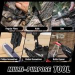 DURATECH 11-in-1 Multitool Knife, Gift for Men, Stainless Steel Multi Tool Pocket Knife with Large Blade, Pliers, Screwdrivers, Saw, EDC Multitool with Oxford Sheath for Outdoor, Camping, Survival