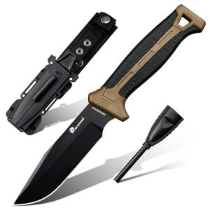 HX OUTDOORS Sharp Bushcraft Knife with Fire Starter
