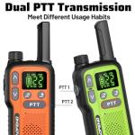 Walkie Talkies Long Range for Adults,Rechargeable Walkie Talkie 22 FRS NOAA Family Walky Talky 2 Way Radio with Earpiece Dual PTT 1500mAh Battery VOX Type-C Charging for Camping Hiking Cruise,4Pack