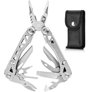 Lightweight Multitool,19-in-1 Multipurpose Plier,420HC Knife,Bottle Opener,Saw,with Nylon Sheath Great for Camping, Hiking, Outdoor, Survival, Simple Repair