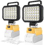 2 Pack 10000 Lumen 35 LED Work Light Compatible with Dewalt 20V Max Battery, 78W Cordless Jobsite Flood Light with Dual USB-A Charging Ports, Bright Portable Outdoor Flashlight (Battery Not Included)