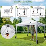 Driftalia 10x10 Pop Up Canopy with Sidewalls, Outdoor Instant Canopy Tent with Carry Bag for Commercial Events, Camping, Backyard Parties - White