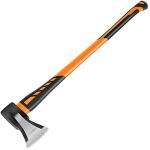 Chopping Axe, Hand Axe, Camp Hatchet for Splitting Kindling and Chopping Branches, Wood Chopping Axe 5.5 lb with 36-in Fiberglass Handle (L)