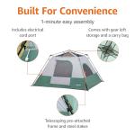 Amazon Basics 6-Person Instant Camping Tent with Rainfly, Weather-Resistant, Quick Setup, Green