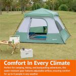 Amazon Basics 6-Person Instant Camping Tent with Rainfly, Weather-Resistant, Quick Setup, Green