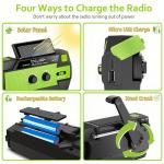 Emergency Crank Weather Radio with NOAA Alerts, 14800mWh Solar Hand Crank Emergency Radio, AM FM Portable Weather Radio with Phone Charger, Emergency Radio with SOS Alarm LED Flashlight & Reading Lamp