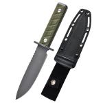0006 Fixed Blade Knife with Kydex Sheath, 5.9 inch CPM 3V Drop Point Blade with Black G10 Handle, Full Tang Fixed Blade Survival Hunting Knife, for Outdoor, Camping and Hunting