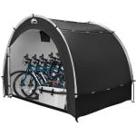 Happy Travel Bike Storage Tent Shed, Outdoor Waterproof Bicycle Covers Shelter with Window for 2/4/6/8 Bikes,Oversized Outside Portable Sheds for Lawn Mower,Garden Tools (Black)