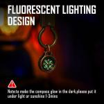 MecArmy CMP Handmade Brass Mini Compass, Pocket Compass Hiking Survival, Small IPX5 Waterproof, Glow-in-The-Dark, Compact, Necklace Pendant, Keychain & Lanyard Mount, Ideal Gift for Women Men