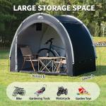 Happy Travel Bike Storage Tent Shed, Outdoor Waterproof Bicycle Covers Shelter with Window for 2/4/6/8 Bikes,Oversized Outside Portable Sheds for Lawn Mower,Garden Tools (Black)