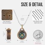 MecArmy CMP Handmade Brass Mini Compass, Pocket Compass Hiking Survival, Small IPX5 Waterproof, Glow-in-The-Dark, Compact, Necklace Pendant, Keychain & Lanyard Mount, Ideal Gift for Women Men