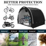Happy Travel Bike Storage Tent Shed, Outdoor Waterproof Bicycle Covers Shelter with Window for 2/4/6/8 Bikes,Oversized Outside Portable Sheds for Lawn Mower,Garden Tools (Black)