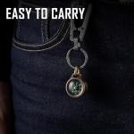 MecArmy CMP Handmade Brass Mini Compass, Pocket Compass Hiking Survival, Small IPX5 Waterproof, Glow-in-The-Dark, Compact, Necklace Pendant, Keychain & Lanyard Mount, Ideal Gift for Women Men