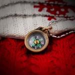 MecArmy CMP Handmade Brass Mini Compass, Pocket Compass Hiking Survival, Small IPX5 Waterproof, Glow-in-The-Dark, Compact, Necklace Pendant, Keychain & Lanyard Mount, Ideal Gift for Women Men