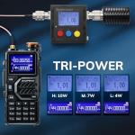 BAOFENG K5PLUS Tri-Band Ham Radio Long Range, UHF VHF 1.25M Handheld 10W Tri-Power Two Way Radio with Airband, NOAA, 2500mAh Battery, Speaker Mic, 999CH, Frequency Copy, Scramble