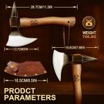 Grumpy Bear Camping Axe 11 Inches with High Carbon Steel, Forged Blade, Natural Wood Handle, Safety Lanyard – for Chopping, Wood Splitting, Hiking, and Outdoor Activities