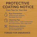 Grumpy Bear Camping Axe 11 Inches with High Carbon Steel, Forged Blade, Natural Wood Handle, Safety Lanyard – for Chopping, Wood Splitting, Hiking, and Outdoor Activities