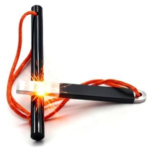 IWLUFK 4" Portable Pocket Waterproof Ferrocerium Ferro Rod Fire Starter Survival Tool, Flint and Steel Magnesium Camping Emergency Fire Starters Kit with Striker, Outdoor Campfires Stick Firestarter