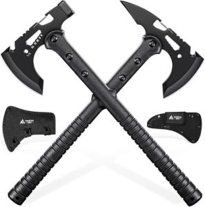 Freelander Tactical Axe 2 Pack, Sharp Tomahawk with Sheath, Portable Tomahawk with Clip and Bottle Opener, Durable Survival Hatchet for Emergency, Hiking and Camping, for Men Women