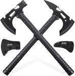 Freelander Tactical Axe 2 Pack, Sharp Tomahawk with Sheath, Portable Tomahawk with Clip and Bottle Opener, Durable Survival Hatchet for Emergency, Hiking and Camping, for Men Women