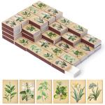 BUoonyer Plant Blank Matches Boxes - 60PCS Match Storage Containers with Double-Sided Striker, Plants Fireplace Matchbook Bulk Holder Decorative for Guests Gift Party Favor (No Matches Included)