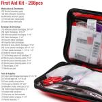 DMI 298-Piece Complete Emergency First Aid Kit, Treats Pain, Swelling, Cuts, Scrapes & Burns, Complete First Aid Guide Included, Clear Pocket Organization, Durable Zippered Travel Bag