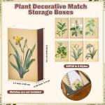 BUoonyer Plant Blank Matches Boxes - 60PCS Match Storage Containers with Double-Sided Striker, Plants Fireplace Matchbook Bulk Holder Decorative for Guests Gift Party Favor (No Matches Included)