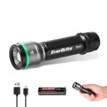 EverBrite 1000LM Small Flashlight, 5 Modes Zoomable Flash Light, Rechargeable Flashlights High Lumens, Dual Power Rechargeable or AA Battery, Pocket Flashlight for Home Emergency, Hiking, Camping