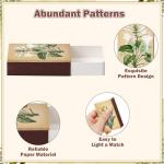 BUoonyer Plant Blank Matches Boxes - 60PCS Match Storage Containers with Double-Sided Striker, Plants Fireplace Matchbook Bulk Holder Decorative for Guests Gift Party Favor (No Matches Included)