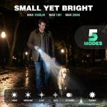 EverBrite 1000LM Small Flashlight, 5 Modes Zoomable Flash Light, Rechargeable Flashlights High Lumens, Dual Power Rechargeable or AA Battery, Pocket Flashlight for Home Emergency, Hiking, Camping