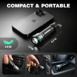 EverBrite 1000LM Small Flashlight, 5 Modes Zoomable Flash Light, Rechargeable Flashlights High Lumens, Dual Power Rechargeable or AA Battery, Pocket Flashlight for Home Emergency, Hiking, Camping