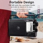 NOAA Weather AM FM Portable Radio with Best Reception, Transistor Radio, 3 X D Battery Operated Radios or AC Power for Household & Outdoor, Plug in Wall by PRUNUS
