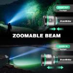 EverBrite 1000LM Small Flashlight, 5 Modes Zoomable Flash Light, Rechargeable Flashlights High Lumens, Dual Power Rechargeable or AA Battery, Pocket Flashlight for Home Emergency, Hiking, Camping