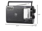 NOAA Weather AM FM Portable Radio with Best Reception, Transistor Radio, 3 X D Battery Operated Radios or AC Power for Household & Outdoor, Plug in Wall by PRUNUS